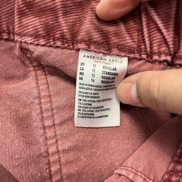 American Eagle Pink Corduroy Mini Skirt Sz. 12 - Picture 8 of 8